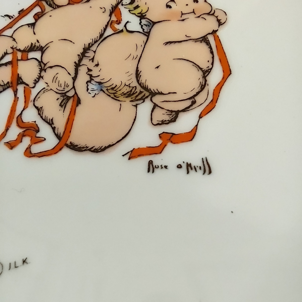 10" Vintage 1973 Kewpie Christmas Plate Dish Art - Picture 7 of 8